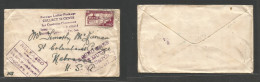 Eire. 1938 (3 March) Single 2d Fkd Env To USA, Nebraska, St. Columbian College + 3 US Po Aux Cachet Collect 10c + Releas - Used Stamps