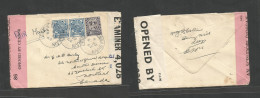Eire. 1942 (4 Apr) Leimui Chonna Bahin - Canada, Montreal. Dual Censor WWII Air Multifkd Env At 15p Rate, Cds. VF Usage, - Oblitérés