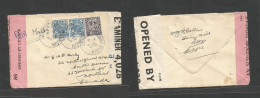 Eire. 1942 (4 Apr) Leimui Chonna Bahin - Canada, Montreal. Dual Censor WWII Air Multifkd Env At 15p Rate, Cds. VF Usage, - Usados