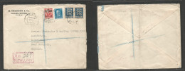 Estonia. 1937 (9 March) Tallinn - England, Rochdale. Registered Multifkd Env, Mixed Issues Incl Overprinted, Tied Cds + - Estonia