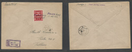 Estonia. 1943 (1 Aug) Nazi Occup. Peetri - Tallinn (3 Sept) Single Fkd Registered Local Usage, Town Name + Mns Date. Arr - Estland