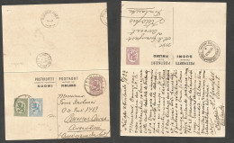 Finland. 1922 (12 Aug Kuopio - Argentina, Buenos Aires 60m Lilac Doble Stationary Card + 2 Adtls At 10m Rate, Used On Wa - Altri & Non Classificati