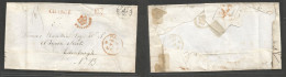 France. 1855 (4 May) Paris - Scotland, Edinburgh Via London (5 May) Cash Paid Stampless E Red Crown Registered Mark + Fr - Otros & Sin Clasificación