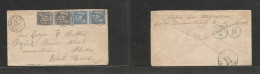 France. 1877 (8 Oct) Type I Stamps, Paris - USA, Germantown, Pha (22-23 Oct) Multifkd Sage Issue Envelope 15c Grey (x2) - Autres & Non Classés