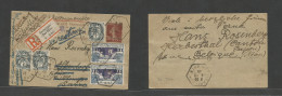 France - Stationary. 1925 (1 June) Oermingen - Sarre, Retour (3 June) Registered Semeuse 20c Brown Stat Card + 5 Adtls, - Autres & Non Classés