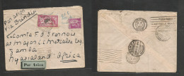 France - Xx. 1933 (4 Sept) Biarritz - Nyassaland, Zomba, British Africa (20 Sept) By Air Via Brindisi Via Paris - Marsei - Sonstige & Ohne Zuordnung