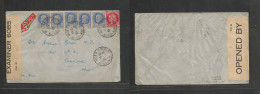 France - Xx. 1942 (21 Jan) Nice, Alpes - USA, Portmouth, OH. Petain Issue Multifkd Env, Air Usage British Censored. Out - Otros & Sin Clasificación