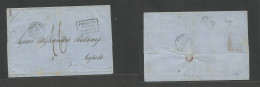 French Levant. 1866 (26 Dec) Constantinople - Italy, Napoli (30 Dec) Via Messina. E Bearing Octagonal Pqbt, Various Mns - Other & Unclassified