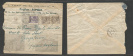 FRC - Guiana. 1926 (27 Aug) Cayenne - Georgetown, Br, Guyana (31 Aug) Comercial Illustrated Multifkd Envelope. - Otros & Sin Clasificación