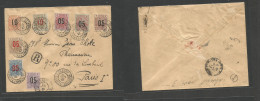 Frc - Guinea. 1913 (31 Dec) Conacry - France, Paris (12 Jan 14) Registered Multifkd Aux With Eight Diff Values 05 Out. 1 - Andere & Zonder Classificatie