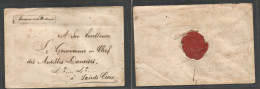 Frc - Martinique. C. 1856 GPO - DWI, Saint Croix. Multifkd Governor Official Cachet Envelope Usage, Addressed To Governo - Autres & Non Classés