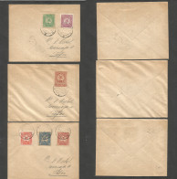 Georgia. 1919 (27 Dec) Tullis Local Envelopes. 3 Diff Frankings, Tied Cds, Imperf Perft. Total Six Diff Stamps. Opportun - Georgia