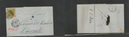 German States-Baden. 1859 (15 Feb) Harkdorf - Switzerland, Zurich (17 Feb) EL With Text Fkd Single 6 Gr, Tied Rings Numb - Andere & Zonder Classificatie