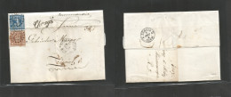 German States-Bayern. 1857 (5 March) Augsburg - Switzerland, Zurich (7 March) Registered EL With Text, Multifkd At 9 Kr - Sonstige & Ohne Zuordnung