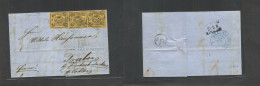 German States - Braunschweig. 1861 (22 Feb) Seesen - Traben, Coblenz (27 Feb) EL With Text Fkd 1 Gr Yellow (x3) Good Mar - Altri & Non Classificati