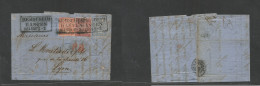 German States-N.G.Conf.. 1869 (10 Feb) Remscheid - France, Lyon (11 Febr) EL With Contains, Fkd Tricolor Perce Issue Tie - Other & Unclassified