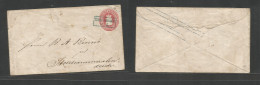 German States-Oldenburg. C. 1860. Essenshamm - Stonhammoralin. 1gr Rose Embossed Stat Envelope, Blue Box Town Ds. Fine. - Altri & Non Classificati