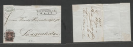 German States-Prusia. 1856 (19 Apr) Reichenbach - Langen Bielan. E Fkd 1gr Black/pink, Good Margin, Tied "1218" Rings, T - Otros & Sin Clasificación