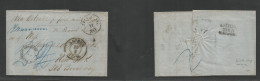 Germany Stampless. 1862 (23 Feb) Meerane - USA, NYC (11 March) Stampless EL With Text, Depart Cds + Aachen + Via Ostende - Altri & Non Classificati