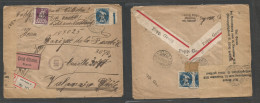 Germany - Xx. 1920 (20 July) Bayern, Nuremberg - Chile, Valparaiso (17 Sept) Registered Multifkd Front And Reverse Envel - Other & Unclassified