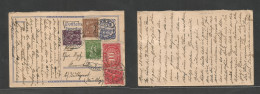 Germany - Stationery. 1922 (24 Nov) Reply Half Stat Card + 5 Adtls PROPER USAGE. Basel, Switzerland - Stuttgart, Rowntal - Altri & Non Classificati