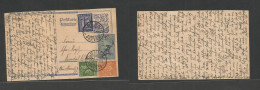 Germany 1921-4. 1922 (25 Nov) 75m Blue Reply Half Stat Card Proper Usage Back To Germany. Inflation Period Switzerland, - Sonstige & Ohne Zuordnung