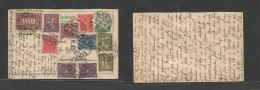 Germany - Stationery. 1923 (14 March) 30m Green Reply Half Stationary Card PROPER Usage Back To Germany + 9 Adtls, Tied - Otros & Sin Clasificación