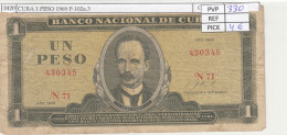 BILLETE CUBA 1 PESO 1969 P-102a.3 - Other - America