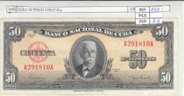 BILLETE CUBA 50 PESOS 1950 P-81a - Sonstige – Amerika