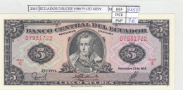 BILLETE ECUADOR 5 SUCRES 1988 P-113d.3 N02043 - Other - America