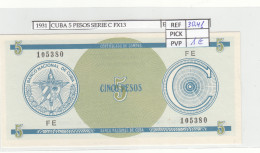 BILLETE CUBA 5 PESOS SERIE C 1985 P-FX13a.1 N01931 - Altri – America