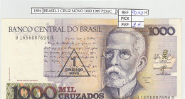 BILLETE BRASIL 1.000 CRUZADOS NOVOS CON RES 1989 P-216c N01894 - Otros – América