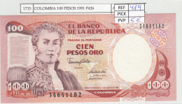 BILLETE COLOMBIA 100 PESOS 1991 P-426Аa N01735 - Otros – América