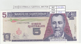BILLETE GUATEMALA 5 QUETZAL 2003 P-106a N01614 - Altri – America