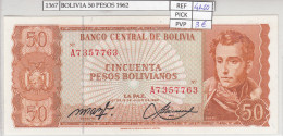 BILLETE BOLIVIA 50 PESOS 1962 P-162a.20 N01367 - Autres - Amérique