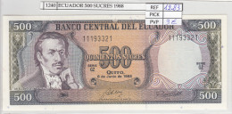 BILLETE ECUADOR 500 SUCRES 1988 P-124Аa.3 N01240 - Other - America