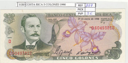 BILLETE COSTA RICA 5 COLONES 1990 P-236e.1 N01150 - Otros – América