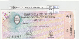 BILLETE ARGENTINA SALTA 1 AUSTRAL 1986 P-S2612b - Autres - Amérique