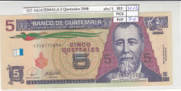 BILLETE GUATEMALA 5 QUETZALES 2008 P-116 - Otros – América