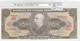 BILLETE BRASIL 5 CRUZEIROS 1964 P-176d.3 - Other - America