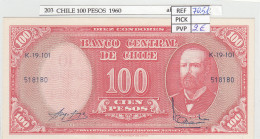 BILLETE CHILE 100 PESOS  1960 P-127a.3 - Otros – América