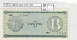 BILLETE CUBA 5 PESOS SERIE B 1985 P-FX7 - Andere - Amerika