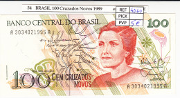 BILLETE BRASIL 100 CRUZADOS NOVOS 1989 P-220a - Otros – América