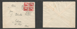 Germany - Danzig. 1939 (31 May) GPO - Siebnen, Switzerland. Late Issue 10 Pf Red (x4) Tied Cds. Scarce On Cover, Post Pr - Altri & Non Classificati