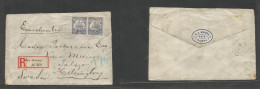 German Col-Samoa. 1913 (31 July). Apia - Sweden, Palsjo, Helsingborg (28 Aug). Registered Multifrkd Envelope At 40 Pf Ra - Other & Unclassified