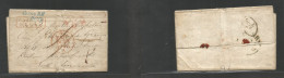 Great Britain. 1846 (13 Oict) Northern Ireland, Kildegue, Derry - USA, Boston, Mass. EL Full Text. Blue "Cross RH / Devo - ...-1840 Precursores