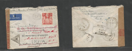 Great Britain - Xx. 1941 (9 Sept) Sheerness - Kent - India, Rawalpindi (15 Oct) Single 5sh Red Air Fkd Envelope, Via Atl - ...-1840 Precursores