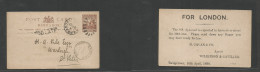 Bc - Barbados. 1894 (10 April) Bridetown - St. Peter (Apr 11) 1/2d Brown Printed Stat Card + "Too Late" Boxed. Fine Loca - Altri & Non Classificati