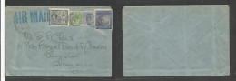 Bc - Barbados. 1933 (30 Jan) Nassau - Jamaica, Kingson. Air Multifkd Env, Mixed Issues, Tied Cds. 2sh 5d Rate. Fine. - Andere & Zonder Classificatie