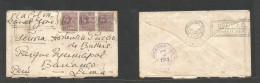 Bc - Br. Guiana. 1931 (21 March) Georgetown - PERU, Barranco,Lima (14 Apr) Via Colon, Canalzone. Multifkd Envelope At 6c - Sonstige & Ohne Zuordnung